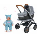 Smoby Set hlboký a športový DeLuxe Pastel Maxi Cosi&Quinny Grey 3v1 a bábika Minikiss so zvukom "Cmuk" 27 cm modra SM253104-8 – Hledejceny.cz