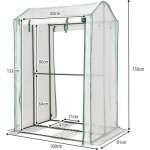 COSTWAY Fóliový skleník GT3772 s rolovacími dveřmi na zip, 100 x 81 x 150 cm – Zboží Mobilmania