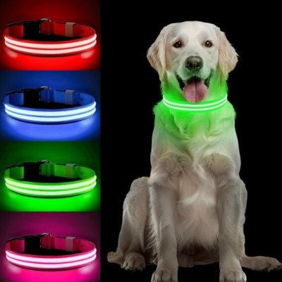 PcEoTllar LED obojek pro psy dobíjecí LED obojek pro psy se 3 světelnými režimy nastavitelný – Sleviste.cz
