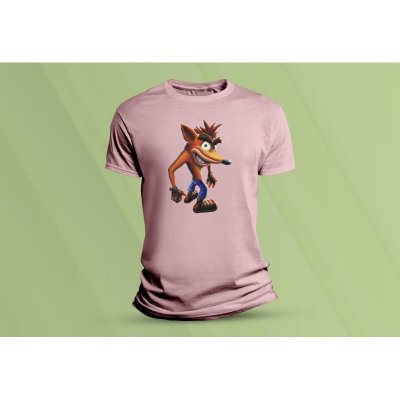Sandratex dětské bavlněné tričko Crash Bandicoot. růžová – Zboží Mobilmania