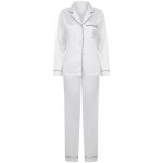 Towel City dámské saténové pyžamo dlouhé bílá – Zboží Mobilmania
