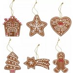 Easy Life Porcelánové vánoční ozdoby Gingerbread 6 ks – Zboží Dáma