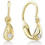 Lillian Vassago Dětské zlaté náušnice se zirkonem zapínání brizura LLV66-KGER035 – Zboží Dáma