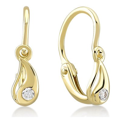 Lillian Vassago Dětské zlaté náušnice se zirkonem zapínání brizura LLV66-KGER035 – Zboží Dáma