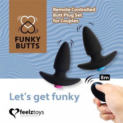 FeelzToys FunkyButts Remote Controlled Butt Plug Set for Couples – Sleviste.cz