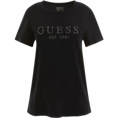 GUESS SS GUESS 1981 CRYSTAL EASY TEE W3GI76K8G01-JBLK Černá