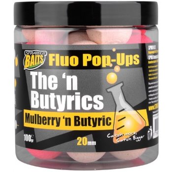STRATEGY BAITS Plovoucí boilies POP20 THE'N BUTYRIC 100g 20mm Mulberry'n Butyric / moruše kyselina máselná