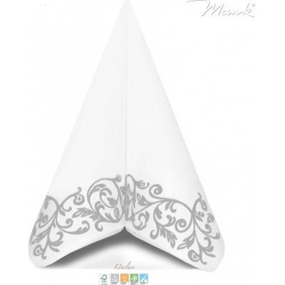 Mank Airlaid svatební ubrousky se stříbrným dekorem ROB 40x40cm 50ks – Zbozi.Blesk.cz