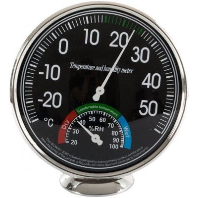 Analogový pokojový vlhkoměr s teploměrem, černý | Zboží Auto