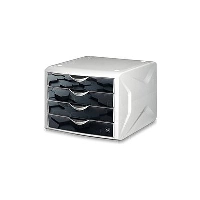 Helit Chameleon H6129695 zásuvkový box 4 zásuvky černý / kostky A4 – Zboží Dáma