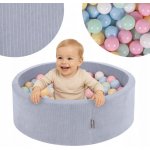 KiddyMoon suchý bazén kulatý manšestrový šedý tmavý 300 míčků – Zboží Dáma