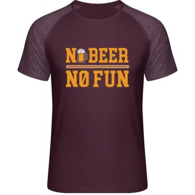 MyMate prodloužené triko MY111 - Pivní design - No Beer No Fun - Burgundy / Heather Burgundy