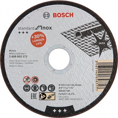 BOSCH Standard for Inox rovný dělící kotouč na nerez 125mm (1.6 mm) – Hledejceny.cz