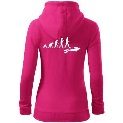 Evoluce potápění dámská mikina trendy zipper s kapucí Purpurová – Zboží Dáma