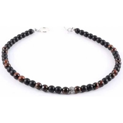 Naky Pánský Červené tygří oko & Matný kámen N2255 – Sleviste.cz