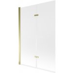 Mexen Castor sprchová zástěna dvoukřídlá 120 x 150 cm, matné sklo, zlatá - 892-120-002-50-30 – Zboží Dáma
