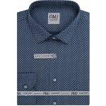 AMJ pánská bavlněná košile dlouhý rukáv regular fit VDB1459 modrá vzorovaná – Hledejceny.cz