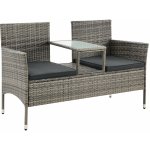 Juskys Polyratanový zahradní nábytek Monaco šedý melírovaný s tmavošedým matracem – Zboží Dáma