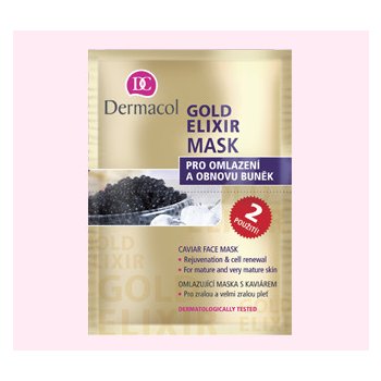 Dermacol Gold Elixir Caviar Face Mask omlazující maska s kaviárem 2 x 8 g