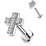 Šperky4U Labreta cartilage piercing křížek LB0039ST-1208 – Sleviste.cz