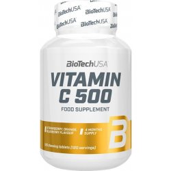 BioTech USA Vitamin C 500 120 tablet jahoda-borůvka-pomeranč