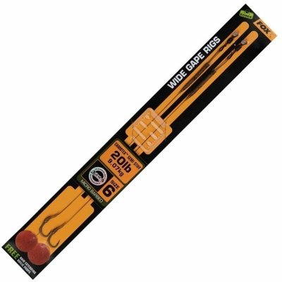 Fox návazec Edges Wide Gape Rig vel.6 20 lbs Camotex Semi Stiff 2 ks – Zboží Dáma