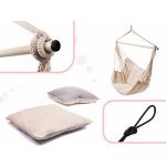 KIK KX5289 Brazilské houpací křeslo s polštáři ecru kovová čelenka – Sleviste.cz