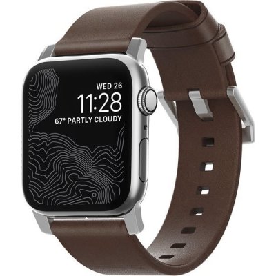 Nomad Horween Leather Strap Modern Silver Apple Watch 42/44/45/Ultra 49mm NM1A4RSM00 – Hledejceny.cz