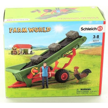 Schleich Zemědělský dopravník na seno s farmářem