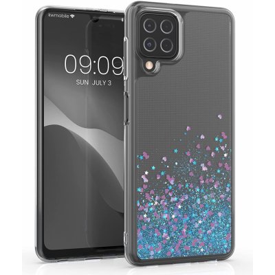 Pouzdro Třpytkové kwmobile Flowing Liquid Samsung Galaxy A22 4G - zlaté