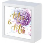 Nekupto DÁRKOVÁ POKLADNIČKA SVATEBNÍ Mr.&Mrs. 16x16x6cm – Zboží Dáma