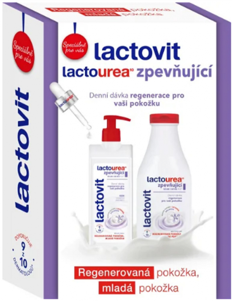 Lactovit Lactourea zpevňující tělové mléko pro velmi suchou pokožku 400 ml + zpevňující sprchový gel pro velmi suchou pokožku 500 ml