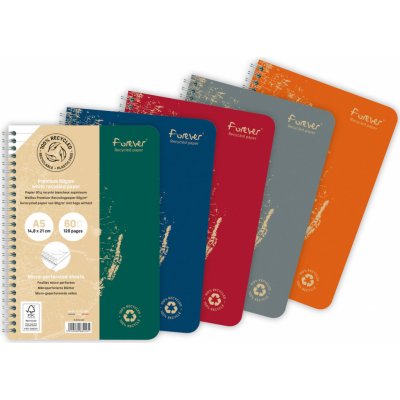 Forever Kroužkový zápisník A5 linkovaný 60 listů – Zbozi.Blesk.cz