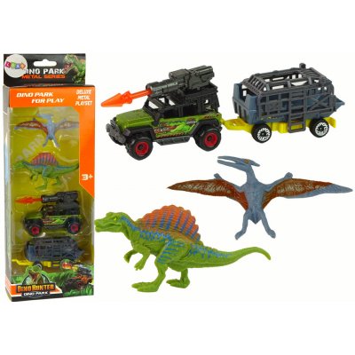 Lean Toys Dinosauři Set Auto S Raketovým Přívěsem