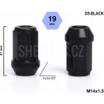 Kolová matice M14x1,5 kužel zavřená prodloužená, černá, klíč 19, D5-BLACK, výška 41 mm | Zboží Auto