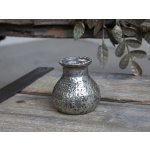 Stříbrná antik skleněná dekorační vázička Marcia - Ø 9*8cm - Chic Antique – Hledejceny.cz