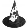 Karnevalový kostým Stoklasa klobouk čarodějnický pavučina lebka netopýr 4 černá duch