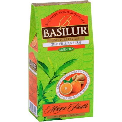 Basilur Magic Green Ginger & Orange POMERANČ ZÁZVOR balení čajů sypaný papír 100 g – Zbozi.Blesk.cz