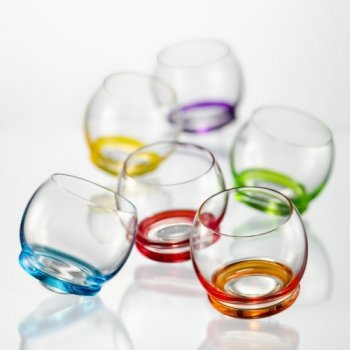 Crystalex barevné tančící skleničky CRAZY 390 ml