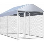 Greatstore Venkovní psí kotec se stříškou 382 x 192 x 225 cm – Zboží Dáma