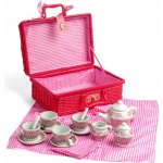 Tidlo nádobí na piknik v růžovém košíku – Zboží Dáma