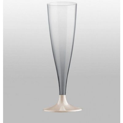 Gold Plast Plastový pohár na stopce na šampaňské a prosseco PP MINERAL taupe krémová 130 ml – Zboží Mobilmania