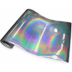 Univerzální hologramová samolepící fólie na metry - motiv tečky stříbrné