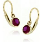 Zlatnictví U Kostela dětské zlaté náušnice s červeným kamínkem 236001520Č – Zboží Mobilmania