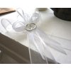 Svatební vývazek Vývazek velký s kytičkou - bílo-lososový