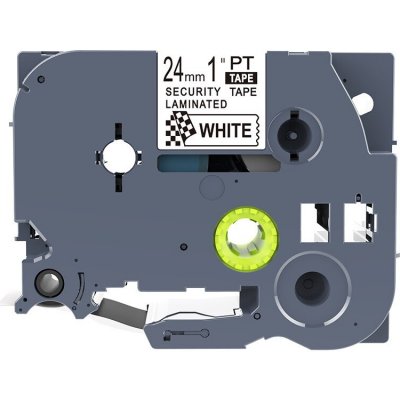 Kompatibilní páska s Brother TZ-SE5/TZe-SE5 24 mm x 8 m plombovací, černý tisk/bílý podklad – Zboží Živě