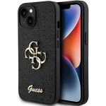 Guess hard iPhone 15 PLUS Black Glitter Script Big 4G