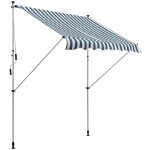 OUTSUNNY Výškově nastavitelná přenosná markýza vhodná na balkon 200 x 150 cm zelenobílá – Zboží Mobilmania