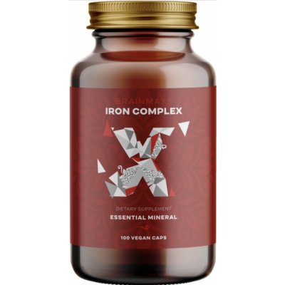 BrainMax Iron Complex, železo bisglycinát, 25 mg, 100 rostlinných kapslí