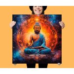 Plakát - Vesmírný buddha ohnivý kruh FeelHappy.cz Velikost plakátu: 60 x 60 cm – Zbozi.Blesk.cz